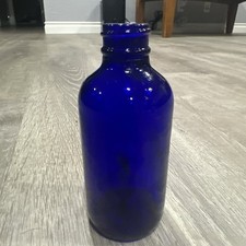 4 oz. Cobalt Blue Boston Round GLASS Spray Bottle with Black sprayer No Sprayer
