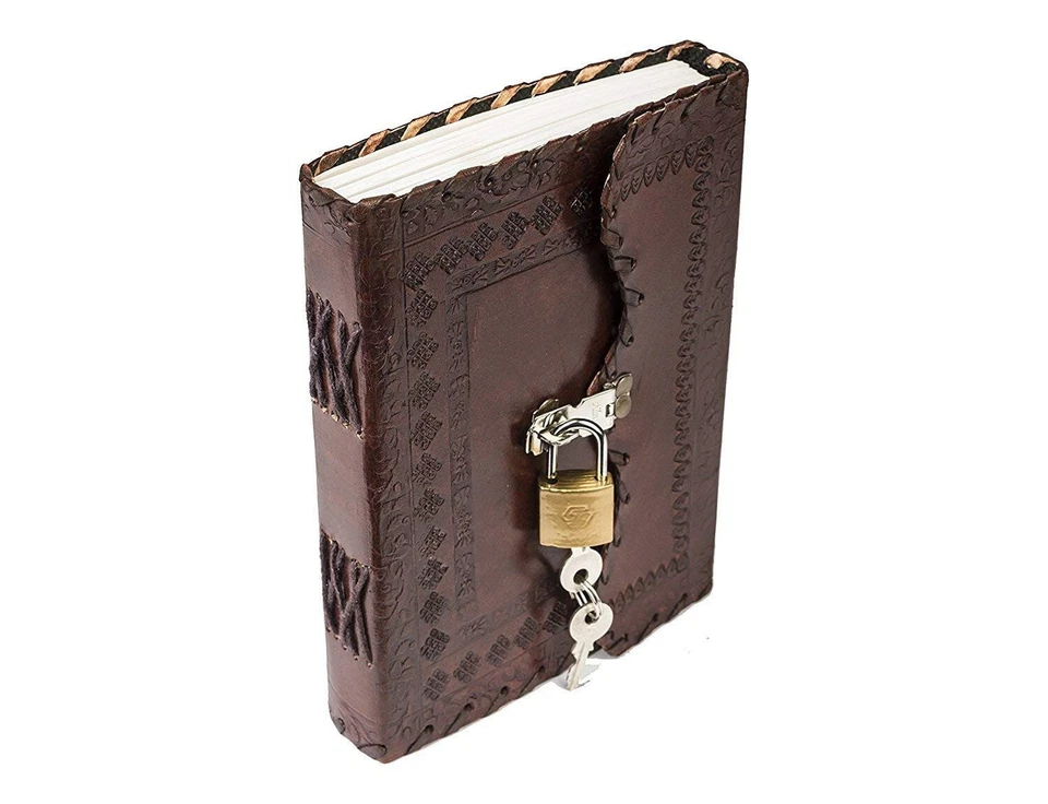 @ Leather Diary Journal Writing Book With Lock & Key For Office 7 x 5 inch - Image 4 of 4