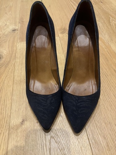 Isabel Marant Black Suede Zebra Print Court Shoes Size 37