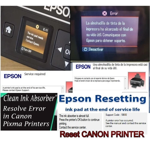 Reset Epson ink pads counter kit