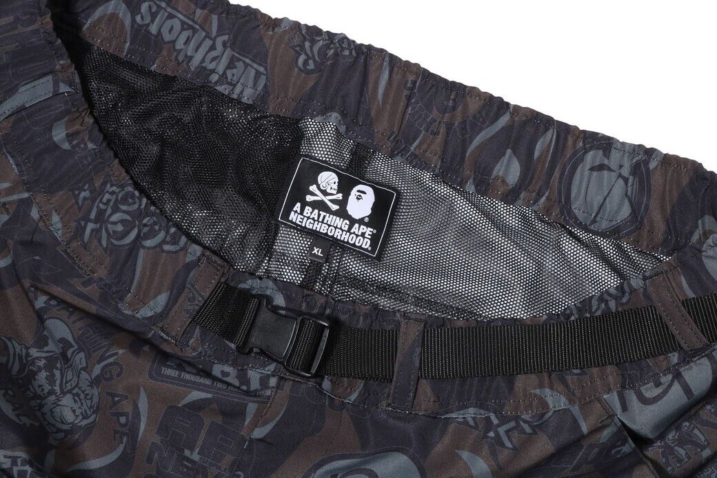 Bape x NEIGHBORHOOD Multi Pocket Track Pants Black 1J23-152 Bape x NEIGHBORHOOD Multi Pocket Track Pants Black 1J23-152