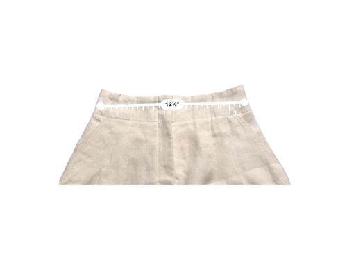 A.L.C. Pantaloncini donna Bennett lino/cotone ecrù vita alta sartoriali 0 nuovi con etichette - Foto 5 di 7