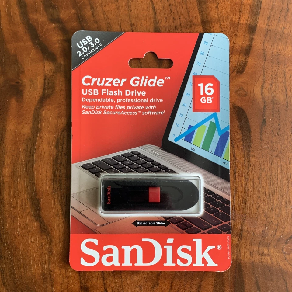 SANDISK CRUZER GLIDE 16GB USB 3.0 FLASH DRIVE MEMORY STICK STORAGE LOT 9 Items - Image 2 of 4