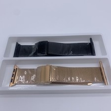 2 Pack 42mm Stainless Steel Watch Bands Black  Rose Gold For Apple Watch