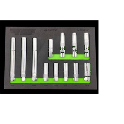 VIM Tools VIM MSPM100 12 Pc 3/8'' Dr Magnetic Master Spark Plug Socket Tool Set