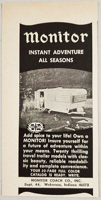 1969 Print Ad Monitor Coach Travel Trailers Make in Wakarusa,Indiana