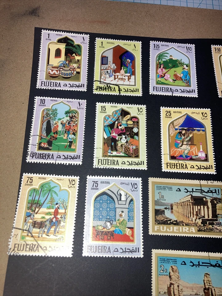 Bonito lote de 17 estampillas usadas vintage de Emiratos Árabes Unidos Fujeira años 60 raras MNH. ¡UNA OFERTA - MIRA! Foto 3 de 4