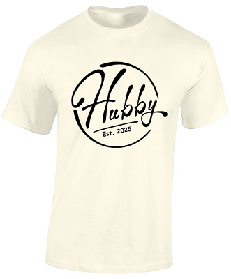 HUBBY SINCE 2025 HERREN T-SHIRT NEU EHEMANN BRÄUTIGAM GESCHENKIDEE TOP HOCHZEIT