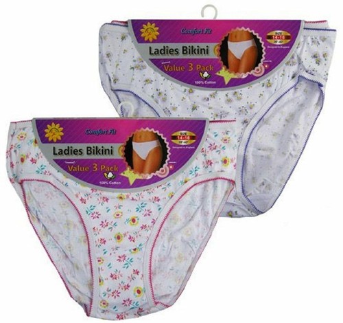 3er Pack Damen Baumwolle Bikini Slips Pants Slips Unterwäsche Größe 10-20 - Bild 4 von 4