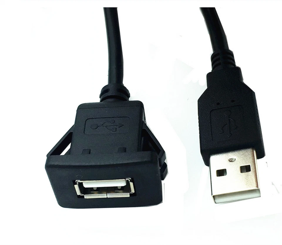 In-Car USB 2.0 male to female Flush Mount Socket Cable for car boat Motorcycle - Image 2 of 4