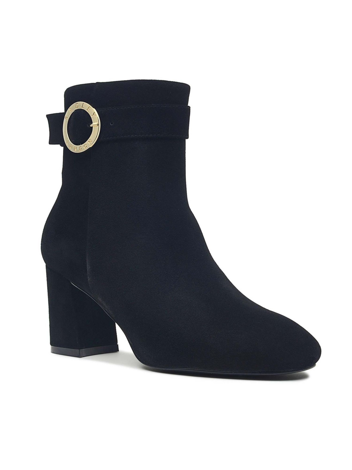 Женские кожаные ботильоны RADLEY LONDON черного цвета с миндалевидным носком на блочном каблуке и застежкой-молнией 8 10290₽