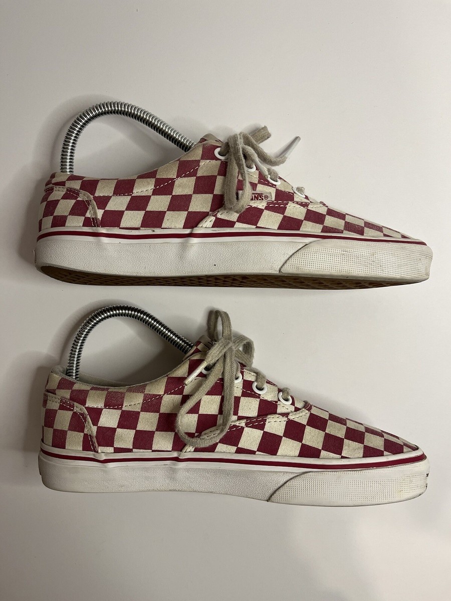 Vans Off The Wall Lace Up Shoes Red White Checkerboard