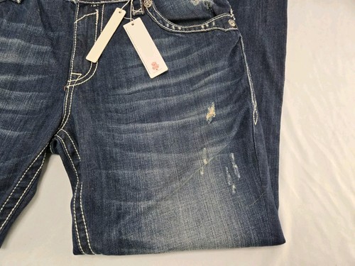 Rock Revival Men’s Sebastian Straight Jeans Sz 42x33 Denim Dark Wash NWT - Picture 7 of 24