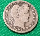 1905 25C Barber Quarter - Good - 90% Silver - # 909