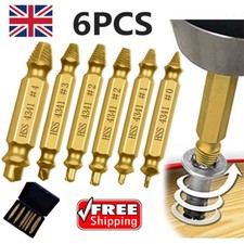 6PCS Broken Screw Extractor Remover Set Damaged Bolt Easy Out Stripped Drill Bit