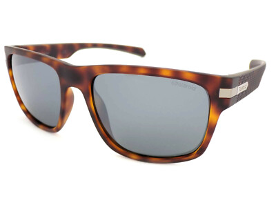 Polaroid polarisierte Sonnenbrille mattbraun Havanna/silberfarbene verspiegelte Gläser PLD2066 N9P