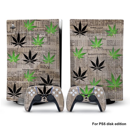 Weed Grun PS5 Disk Skin Sticker Aufkleber Decal Wrap Controller Console - Bild 9 von 11