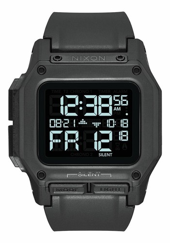 Nixon A1180-001 Regulus 24mm Black Aluminium Crystal Case Canvas Band No Box