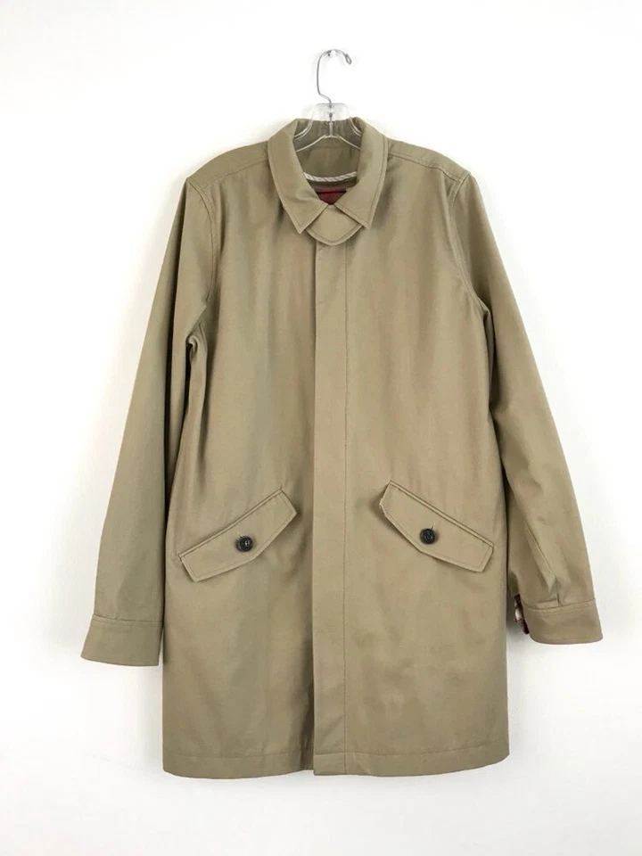 NSF Para Hombres Medio Bronceado Abotonable Abrigo Extraíble Forro a Cuadros Chaqueta Foto 2 de 4