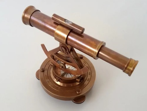 Vintage Kompass Vermessungsinstrument Messing Theodolite Alidade Transitteleskop - Bild 7 von 7