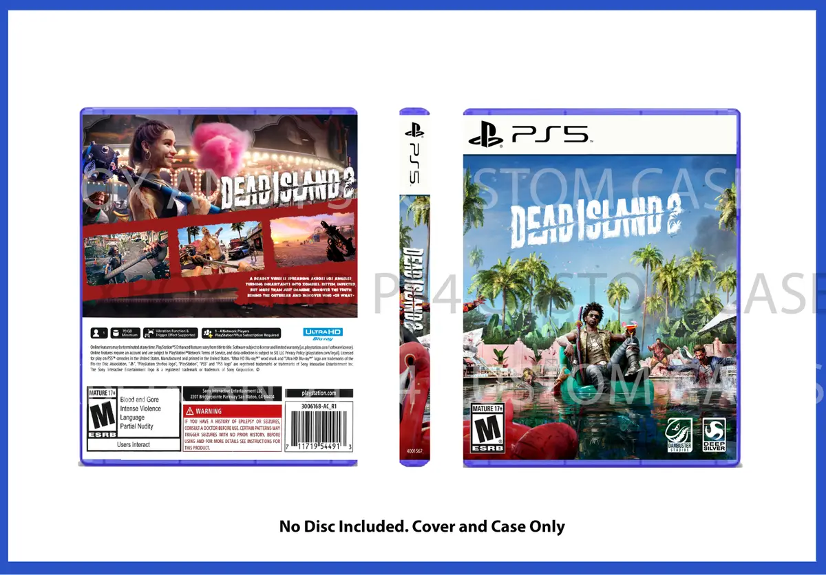 CUSTM REPLACEMENT CASE NO DISC Dead Island 2 PS5 SEE DESCRIPTION