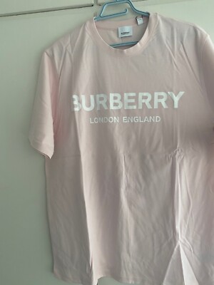 Tシャツ・カットソー BURBERRY Pink Cotton Oversize T-Shirt Burberry Carrick Logo-Print Cotton-Jersey T-shirt Pink - US