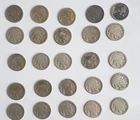 25 Indian Head Buffalo Nickels used