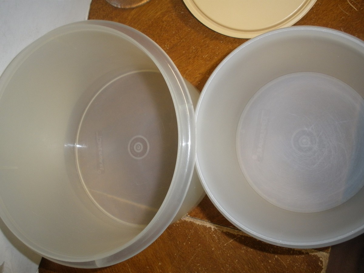 Tupperware 2 Piece Storage Containers 264 & 266 clear bottom
