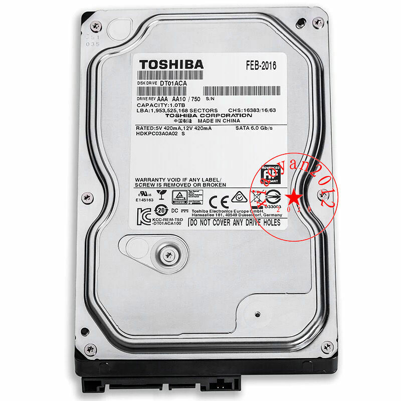 Formuler Ondartet tvivl Toshiba 3.5-Inch 1TB 7200 RPM SATA3/SATA 6.0 GB/s 32MB Hard Drive  DT01ACA100 7700483202924 | eBay