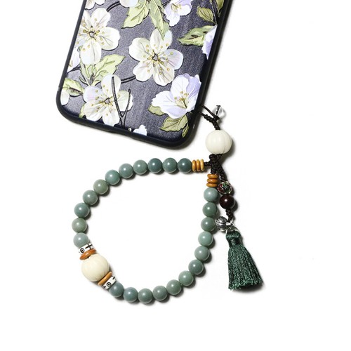 Chinesischen Stil literarischen kurze Quaste Telefon hängende Kette Lanyard - Zdjęcie 12 z 12