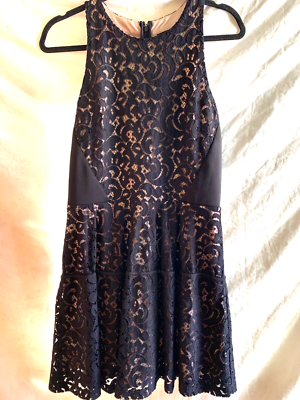 kate lace midi dress Kate Puff Sleeve Lace Dress-Black
