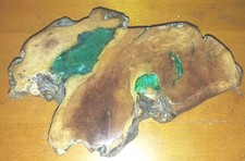 Manzanita Burl Blue Resin Mini Table Bonsai Plant Stand Ikebana Art Decor