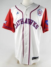 2022 Kansas Jayhawks #50 Game Used White Jersey Buck O'Neil Patch Baseball 46 05