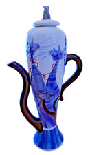 Große Porzellan Sammlerkanne mit Katzenmotiv, TOP unbenutzt