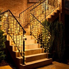 Curtain Lights Outdoor, 300 LED Lights with 8 Lighting Modes. 15 3 FT Connect...