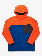 Boys Under Armour ColdGear Full Zip Hooded Jacket Orange Blue Youth Large Coat