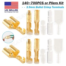 140/700X Motorcycle Brass Bullet Terminal Male&Female Electrical Wire Connectors