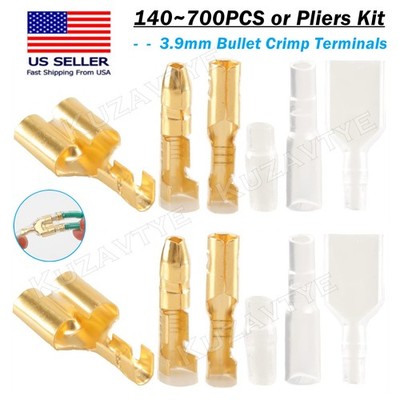 140/700X Motorcycle Brass Bullet Terminal Male&Female Electrical Wire Connectors