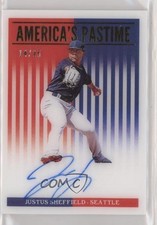 2019 Panini Chronicles America's Pastime Gold 14/25 Justus Sheffield Auto s3g
