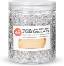 600 Count Clear Push Pins with Steel Point and Plastic Head