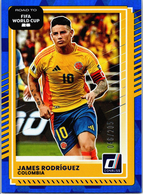 James Rodriguez 2025-26 Donruss Road to FIFA World Cup Blue Cubic #/205 Colombia