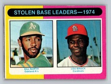 1974 Stolen Base Leaders (Bill North / Lou Brock) 1975 Topps #309