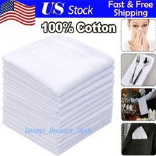 12x Handkerchiefs Cotton Classic Hankies Large Men Hankerchief Hanky Pocket Gift
