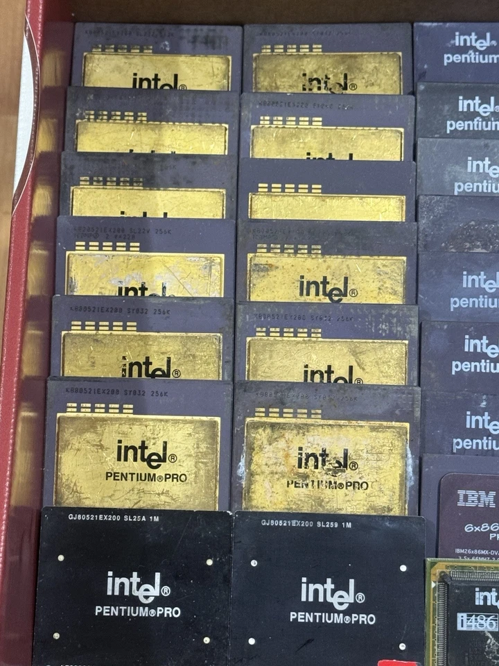 Lote de 42 CPU Pentium y Pro de alto rendimiento 4 lb 5 oz de 486 recuperación de chatarra de oro Foto 3 de 4