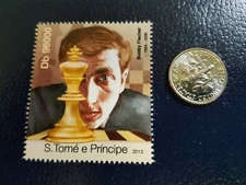 Bobby Fischer Chess Grandmaster 2013 S. Tome e Principe Perforated Stamp (a)