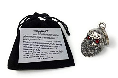  - Old School Biker Diamond Skull Bell Motorcycle Biker Bell Accessory or Key 