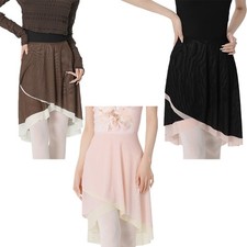 Adjustable Waist Ballet Skirt Double Layer Design for Modern Dance and Fitness