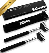2 Pack Extendable Back Scratcher Stainless Steel Telescoping Itch Relief Tool