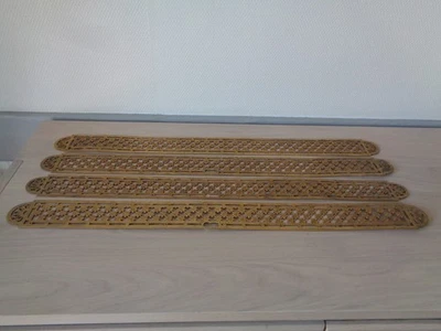 4 GRANDES PLAQUES DE PROPRETE AJOURE LAITON DECOR FLORAL POUR PORTE L : 75,8 CM - Photo 1/4
