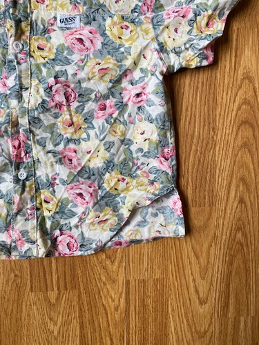 Vintage 80s-90s Lightly Worn Baby Guess Floral Pattern Shirt Sz 5Y Made in Usa - Picture 5 of 11